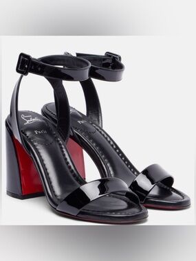 CHRISTIAN LOUBOUTIN : Miss Sabina 85 patent leather sandals 37.5